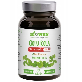 Biowen Gotu Kola 330mg bezglutenowy ekstrakt 120kapsułek cena 53,34zł