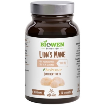 Biowen Lion's Mane (Soplówka jeżowata) 400mg 90kapsułek cena 74,95zł
