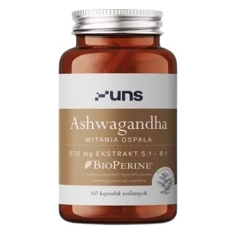 UNS Ashwagandha + Bioperine 60kapsułek cena 49,00zł