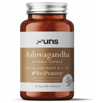 UNS Ashwagandha Witania Ospała 570mg 60kapsułek cena 49,00zł