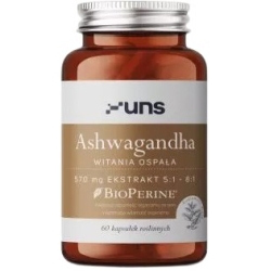 UNS Ashwagandha + Bioperine 60kapsułek cena 49,00zł
