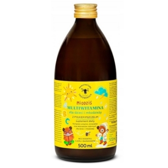 Multiwitamina Miodziś dla dzieci i młodzieży z pyłkiem pszczelim 500ml Pasieka Sadowskich cena 59,50zł
