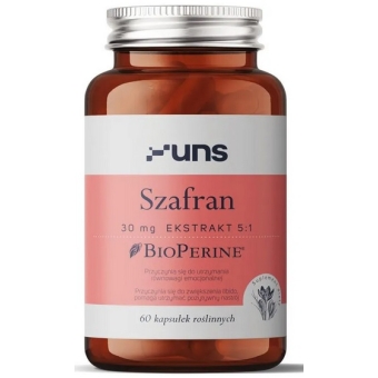 UNS Szafran 30 mg 60 kapsulek cena 44,90zł