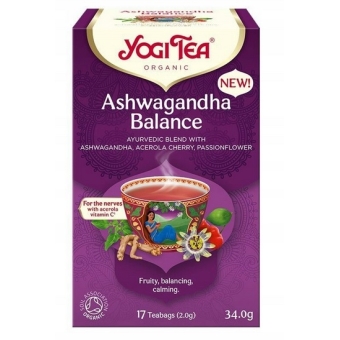 Herbatka ajuwedyjska Równowaga z ashwagandhą BIO 17 saszetek Yogi Tea cena 12,35zł