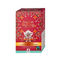 Herbata cejlońska świąteczna Fair Trade BIO 20 saszetek English Tea Shop cena 21,09zł