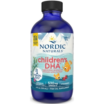 Nordic Naturals Children's DHA 530mg (Kwasy omega-3 + DHA + EPA TRUSKAWKA) 119ml cena 74,50zł