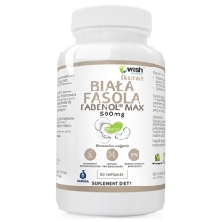 Biała Fasola ekstrakt 500mg amylaza  Fabenol® Max 90kapsułek Vege Wish Pharmaceutical cena 46,90zł