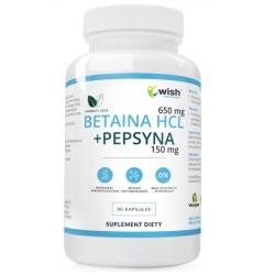 Betaina 650mg + Pepsyna 150mg 90kapsułek Vege Wish Pharmaceutical cena 44,90zł