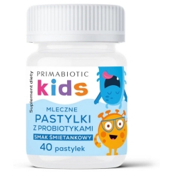 PrimaBiotic Mleczne pastylki z probiotykami o smaku śmietankowym 40sztuk cena 29,50zł