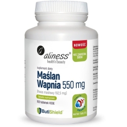 Aliness Maślan Wapnia 550mg 100tabletek matrycowych vege + próbki gratis  cena 59,90zł
