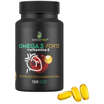 BetterMe Omega 3 Forte +  Witamina E 120kapsułek cena 49,90zł
