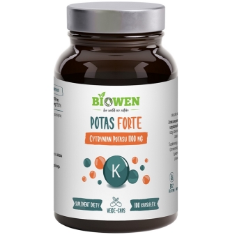 Biowen Potas Forte cytrynian potasu 1100 mg 100kapsułek cena 33,49zł