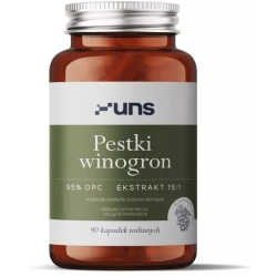 UNS Pestki winogron 95% OPC Vitis vinifera L. 90kapsułek cena 69,00zł