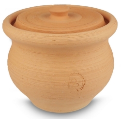 Gliniany garnek średni z pokrywką Piotrek 1,5 litra cena 75,00zł