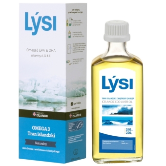 Lysi tran islandzki naturalny 240ml cena 38,90zł