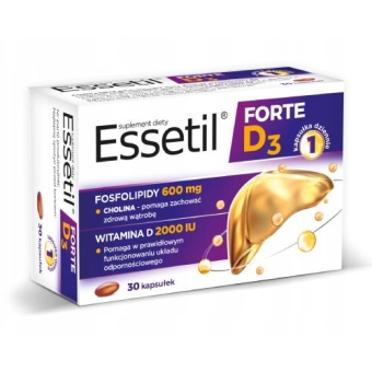 Essetil Forte D3 30 kapsułek cena 13,90zł