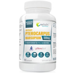 Pterocarpus Marsupium 500mg na poziom cukru glikozydy 90kapsułek Wish Pharmaceutical cena 79,00zł