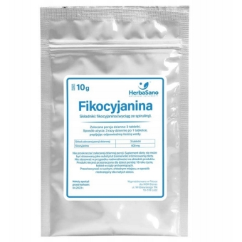 Fikocyjanina wyciąg ze spiruliny 10g Herbasano  cena 78,90zł