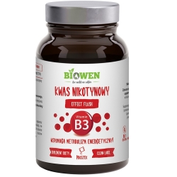 Biowen Niacyna (witamina B3) Kwas nikotynowy Efekt flush proszek 120g PROMOCJA cena 57,90zł