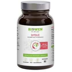 Biowen Q-Folic Kwas foliowy 90kapsułek cena 49,99zł
