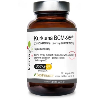 Kenay Kurkuma BCM-95® (CURCUGREEN®) z piperyną (BIOPERINE®) 60kapsułek cena 66,90zł