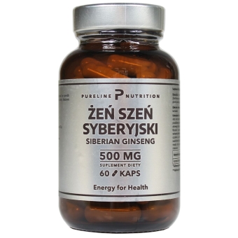 Żeń-szeń syberyjski - ekstrakt 500mg 60kapsułek Pureline Nutrition OSTATNIE SZTUKI  cena 29,99zł