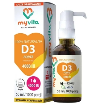 Myvita Witamina D3 4000 IU krople 1000 porcji 50ml cena 34,90zł