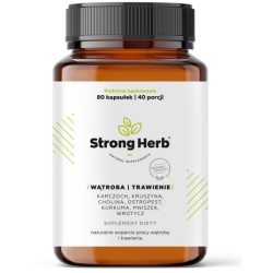Strong Herb Wątroba trawienie karczoch kruszyna cholina ostropest kurkuma mniszek 80kapsułek cena 43,90zł