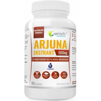 Arjuna Ekstrakt 500mg 90kapsułek Wish Pharmaceutical cena 79,00zł