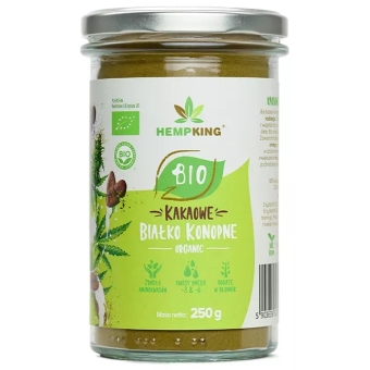 Białko konopne kakaowe bezglutenowe BIO 250g Hempking cena 34,00zł