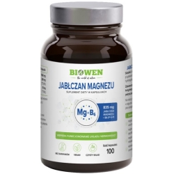Biowen Jabłczan magnezu 835mg z witaminą B6 100kapsułek cena 47,99zł