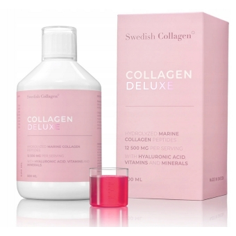 Swedish Collagen Deluxe najmocniejszy kolagen rybi 12500mg płyn 500ml cena 125,90zł