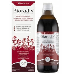 Bioradix organiczne żelazo minerały i witaminy w płynie 500ml Xenico Pharma cena 44,90zł