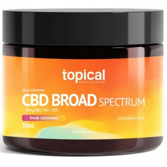 Topical żelki CBD Broad Spectrum cytrynowe 30żelek cena 56,90zł