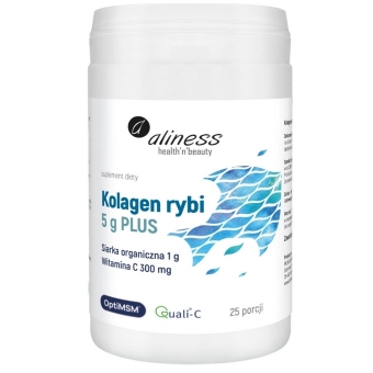 Aliness Kolagen rybi 5 g Plus siarka OptiMSM witamina C proszek 25porcji 157,5g cena 49,90zł