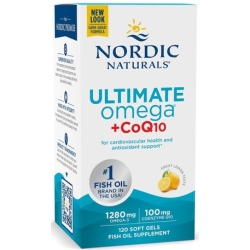 Nordic Naturals Ultimate Omega 1280mg +  100mg CoQ10 (Kwasy omega-3 + Q10 CYTRYNA) 120kapsułek + próbki gratis  cena 259,99zł