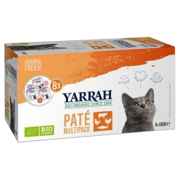 Pasztet dla kota różne smaki multipack 8 x 100g BIO Yarrah cena 37,75zł