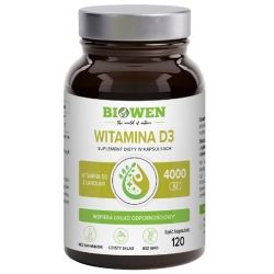 Biowen Witamina D3 z lanoliny 120kapsułek cena 39,99zł