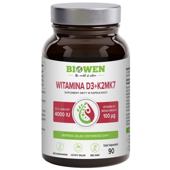 Biowen Witamina D3+K2 90kapsułek cena 62,07zł