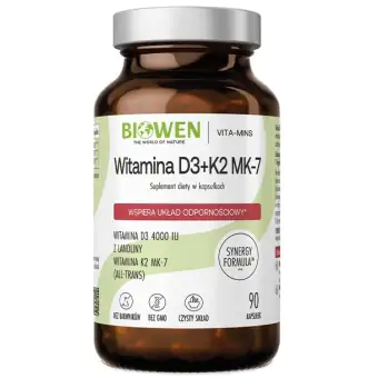 Biowen Witaminy D3+K2MK7 90kapsułek cena 67,99zł