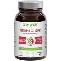 Biowen Witaminy D3+K2MK7 90kapsułek cena 64,99zł