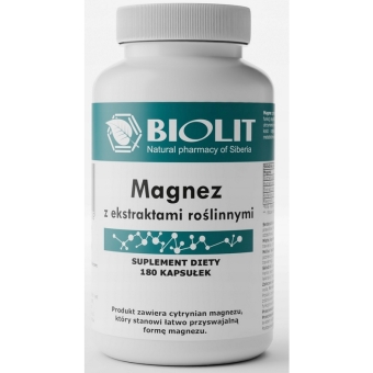 Biolit Magnez cytrynian magnezu 180kapsułek cena 79,00zł