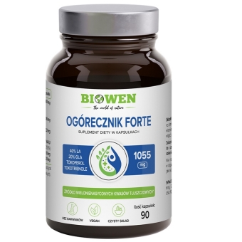 Biowen Ogórecznik Forte olej 1055mg 90kapsułek cena 73,68zł