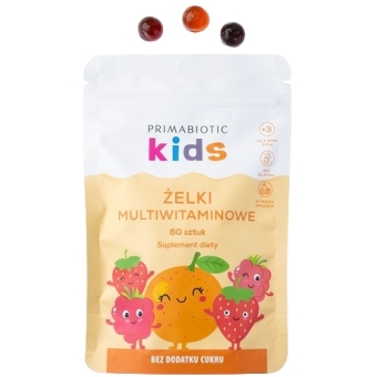 Primabiotic Żelki multiwitaminowe dla dzieci bez cukru 60sztuk cena 49,90zł