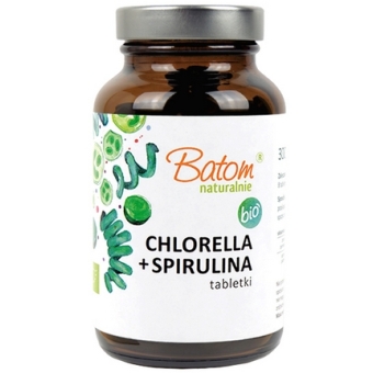 Chlorella + spirulina 400mg 240tabletek (120g) BIO Batom cena 39,79zł