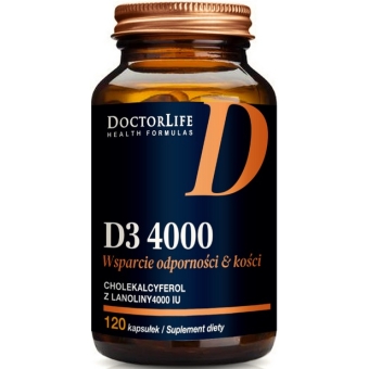 Doctor Life Witamina D3 4000IU 120kapsułek cena 49,27zł