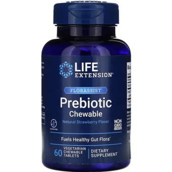 Life Extension Florassist prebiotic Strawberry Chewable smak truskawkowy 60kapsułek cena 79,00zł