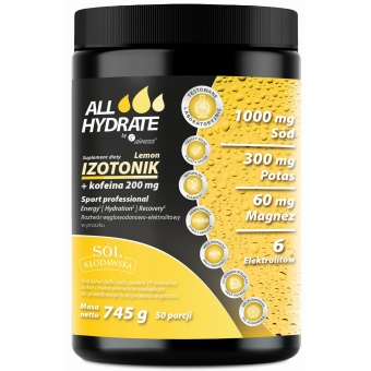 Aliness ALLHydrated Izotonik Lemon + Kofeina 200mg 745 g cena 79,90zł