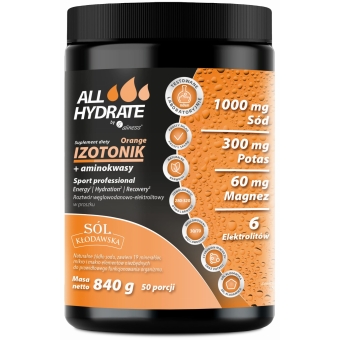 Aliness ALLHydrated Izotonik Orange+Aminokwasy 840g cena 79,90zł