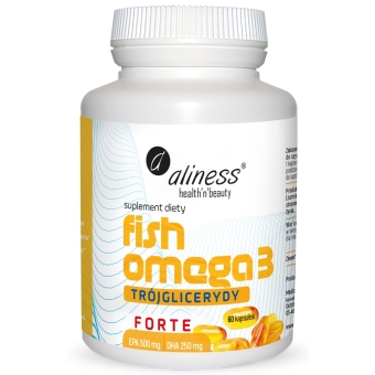 Aliness Fish Omega 3 FORTE Trójglicerydy 500/250mg 60kapsułek cena 54,90zł